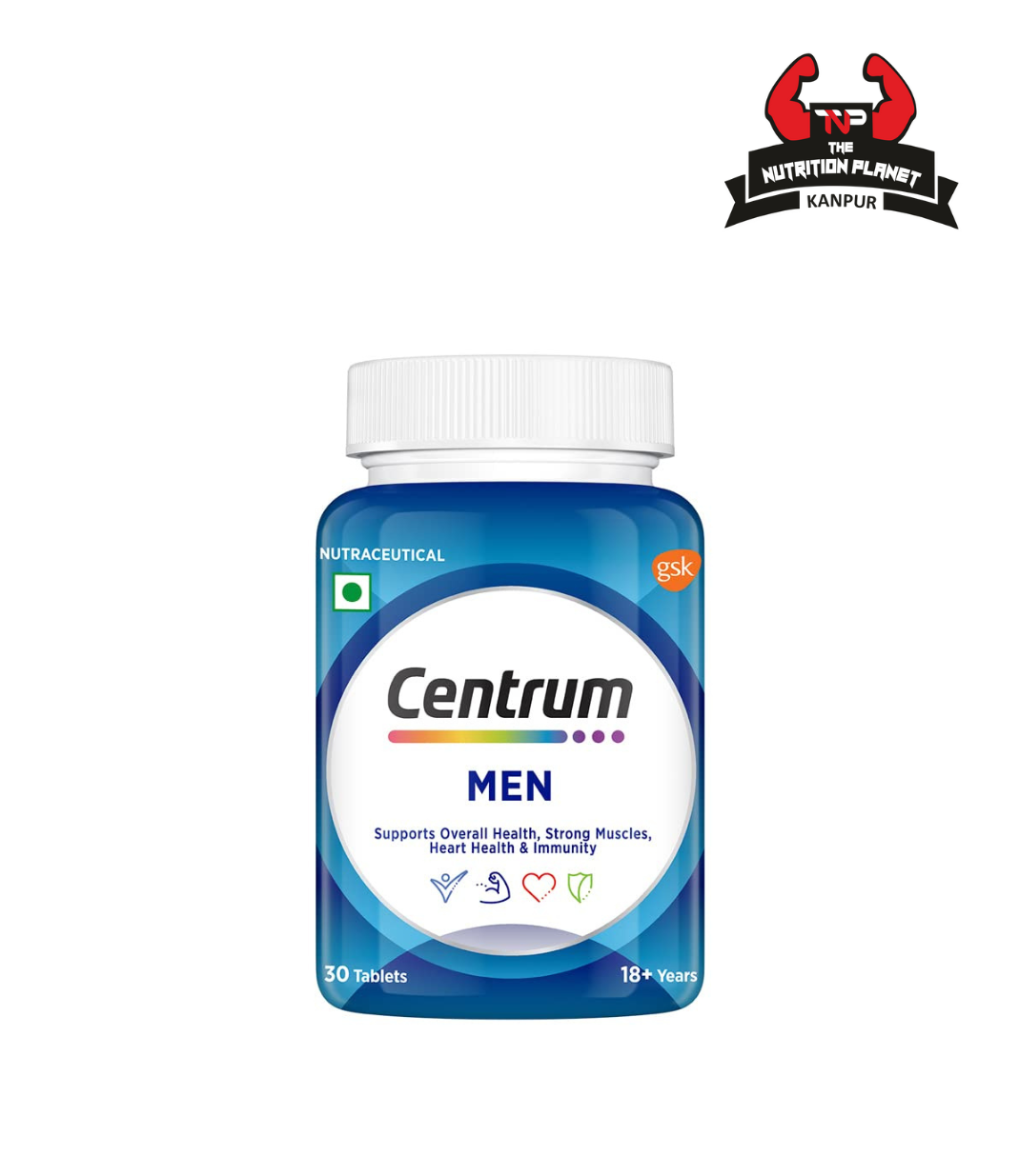 Centrum Men Tablet, World's No.1 Multivitamin with Grape seed extract, Vitamin C & 21 other nutrients for Overall Health, Strong Muscles & Immunity (Veg) 30s